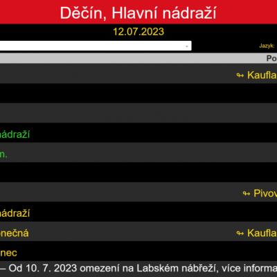 ODJEZDOVÉ TABLO