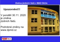 Změna jízdních řádů od 30.11.2020