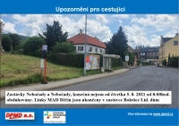 Omezení v zastávkách Nebočady a Nebočady, konečná