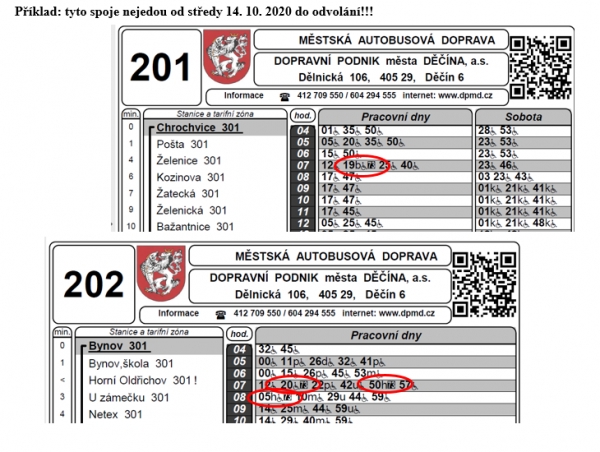 Omezení školních spojů od 14. 10. 2020