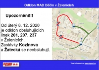 Omezení v Želenicích od 8. 12. 2020 pro MAD Děčín