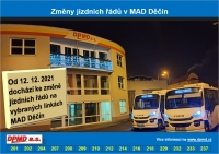 Změny jízdních řádů od 12. 12. 2021